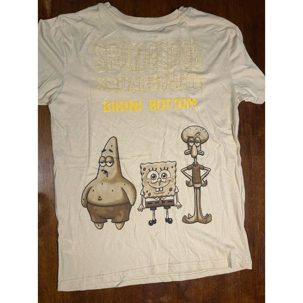 SpongeBob TShirt Bikini Bottom VTG Style Embroidered Letters Size L Fits Med